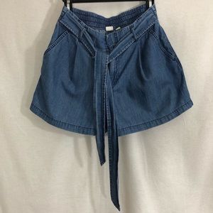 Gap Tie Front Chambray Shorts